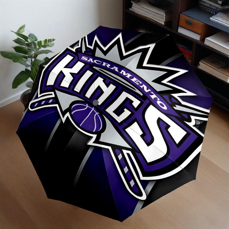 Sacramento Basketball Logo Umbrella 8-Frame for Travel, Camping, Casual Lightweight Portable Umbrella, Essential for Every Family Holidays Gift