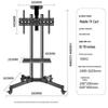 Floor-Standing LCD TV Cart with Movable Stand and Wall Mount