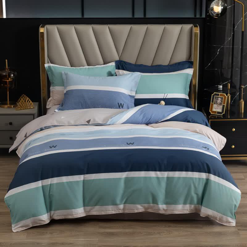 Jie Li Ya Striped Cotton 4-Piece Bedding Set