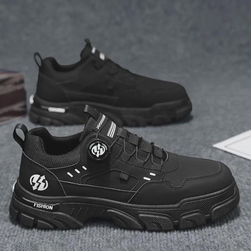 Men's 2025 Spring Slip-On Low-Top Waterproof Casual Sports Shoes with Rotating Button