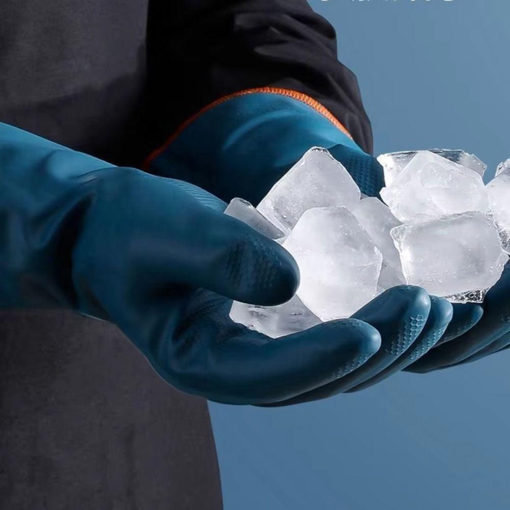 Waterproof Dishwashing Gloves with Fleece Kitchen Hands Protection Gloves Winter