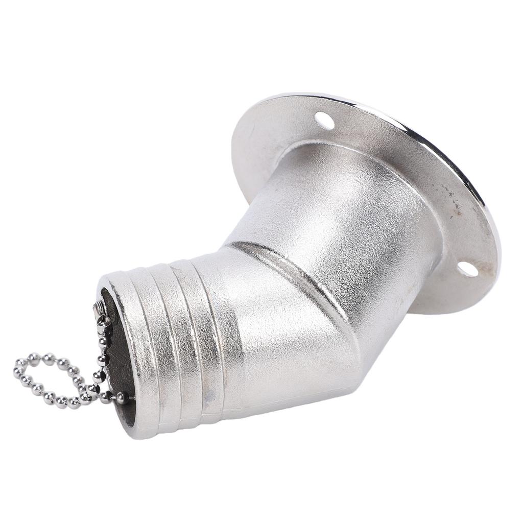 Boat Fuel Gas Deck Fill with Keyless Cap 38mm Boat Fuel Deck Filler 1.5 Inch Stainless Steel Deck Fuel Filler Neck for