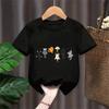 Kletternde Katze Muster Trendiges Design Druck T-Shirts Kurzarm Kinder Kinder T-Shirt Jungen Mädchen Sommer Frühling Lässiges Oberteil Tee