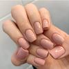 24 Stück Unifarbene Weinrot-Design Falsche Nägel Kurz Quadratisch Press-On Falsche Nägel Einfach Abnehmbar Fertige Vollabdeckung Nagelspitzen