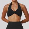 Reggiseno Sportivo da Donna con Scollo all'Americana Crop Top Yoga con Twist Frontale e Imbottiture Rimovibili