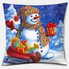Cute Christmas Snowman Square Pillowcase Home Decoration Car Sofa Cover Anime Body Pillow  Outdoor Pillow Covers