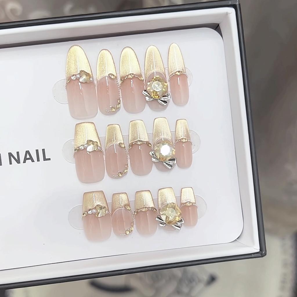 Pure Handmade Phototherapy Wear Armor, Romantic Full House Finished Product Reusable Nail Patches