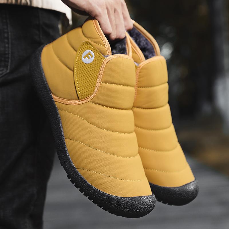 Women's Winter Boots Unisex Snow Shoes Mens Outdoor Shoes Warm Slip On Fur Lined Slippers Comfortable