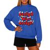 Ladies' Fashionable Casual Round Neck Long Sleeved Christmas Printed Hoodie