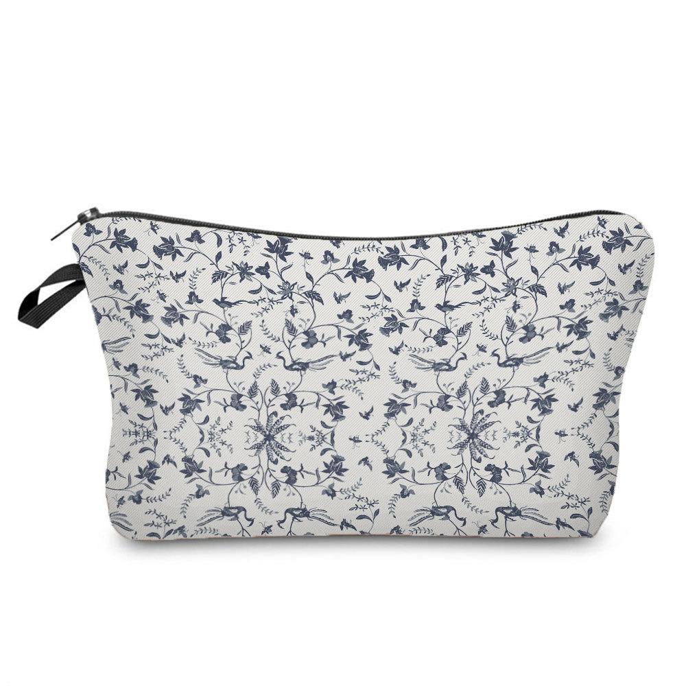 Women Flower Print Cosmetic Bag Toiletries Organize Travel Storage Case 6680