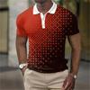 Geometric Pattern Short Sleeve Polo Shirt, Stylish Casual Men's Wear Essential