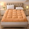 Super Soft Thick Fleece Mattress Topper King Queen Size Winter Warm Plush Mattress Pad with Elastic Band for Single Double Beds