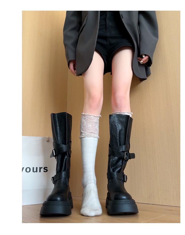 2025 Women's High-Top Over-the-Knee Knight Boots – Versatile Buckle, Thick-Soled, Autumn Style