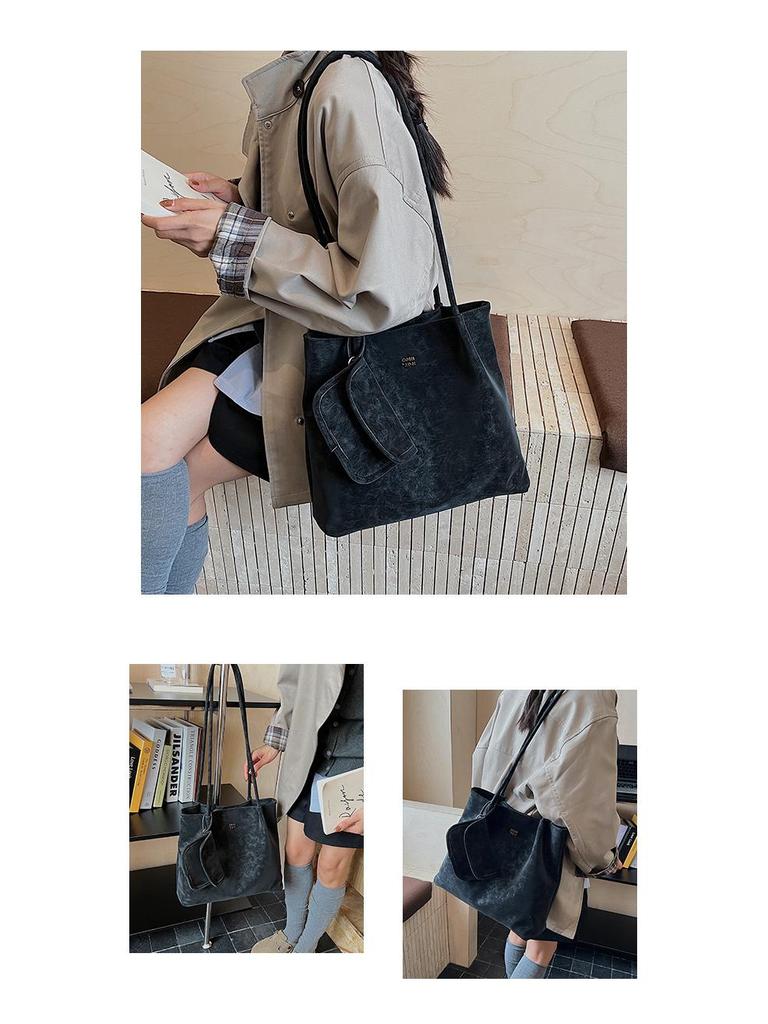 Retro Tragetasche mit großem Fassungsvermögen - Vielseitige, lässige Schultertasche für Damen