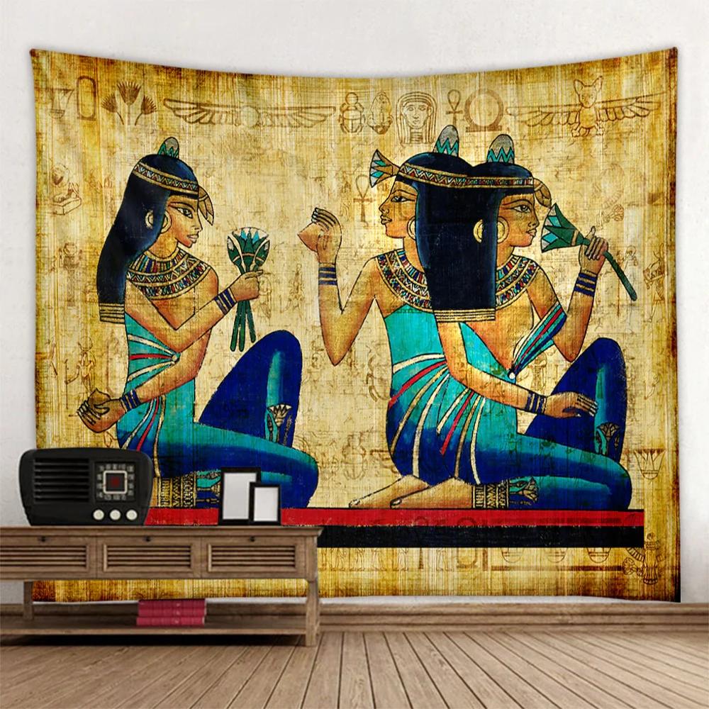 Egyptian retro mural, printed tapestry, hippie wall hanging fabric, home decoration aesthetics, living room, bedroom decoration