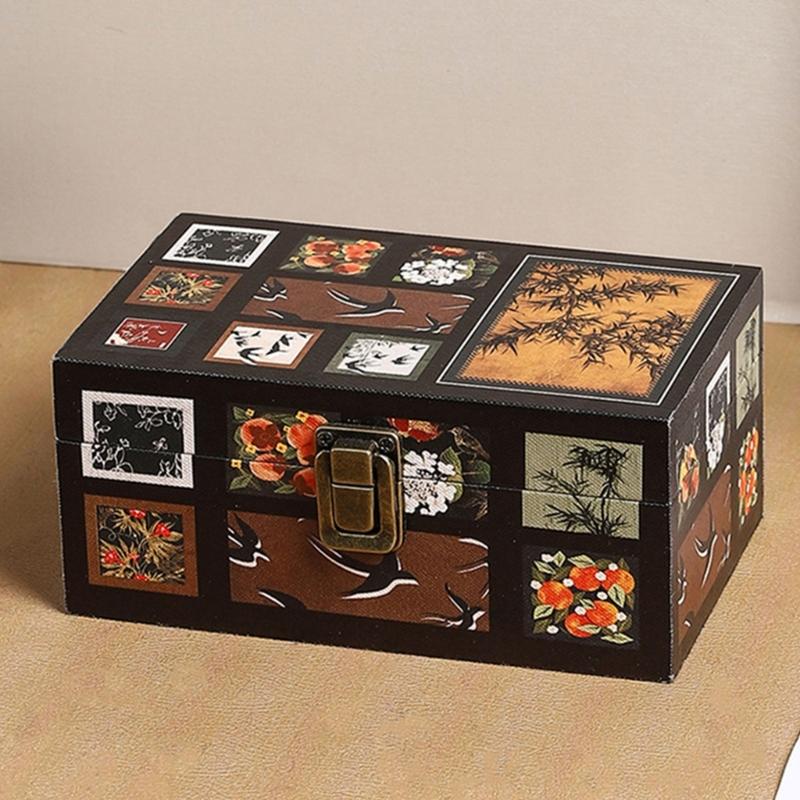 Rust Resistant Wood Jewelry Case Multifunctional Jewelry Box Wood Texture Suitable for Travel and Home Displaying