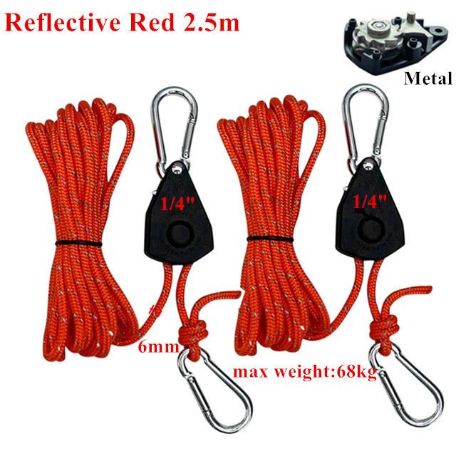 2pcs Heavy Duty Adjustable Rope Hanger Pulley Ratchets Kayak and Canoe Boat Bow Stern Rope Lock Tie Down Strap