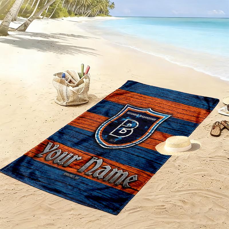 Name Custom Estambul Basaksehir Print Beach Towel, Large Soft Quick Dry Towel for Beach Camping Swimming