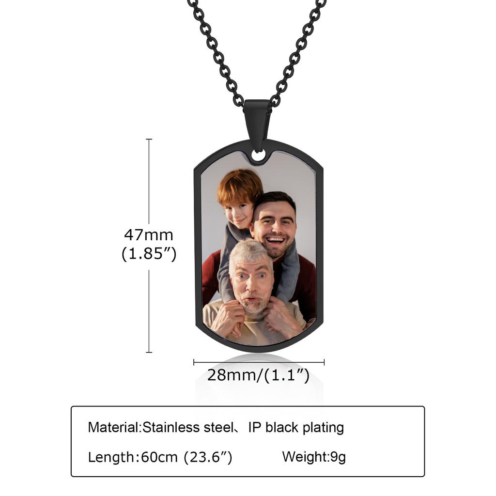 Men Personalize Engrave Name Custom The Photo of Family Pendant Necklaces,Picture Words Date Pendant Dogtag,Love Keepsake Gifts