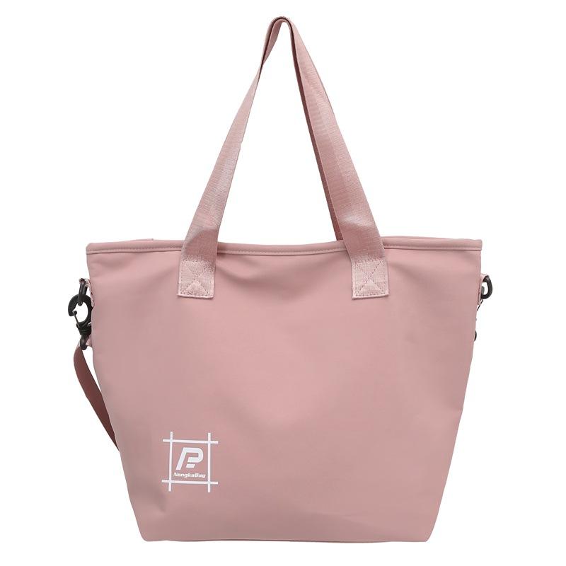 

Нейлоновая сумка через плечо унисекс, большая вместительная студенческая сумка для книг, портативная большая сумка розовый