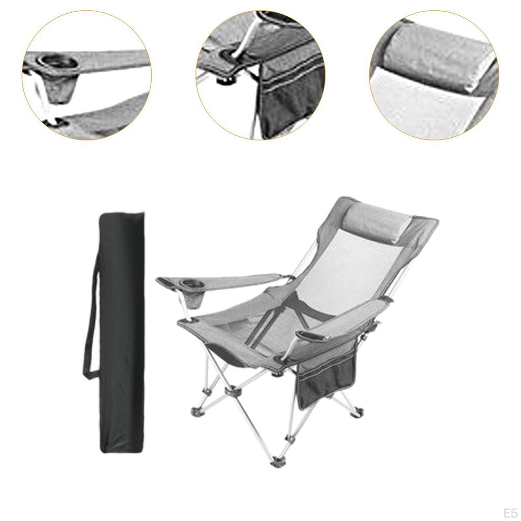 Faltbarer Campingstuhl Strand Inklusive Tragetasche Kompakte Rasenstühle Gepolsterte Sitzfläche für
