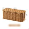 RattanCordHider Box BasketLike Lidded Cable Desktop Power Board Cover Double Opening
