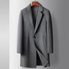 Herbst und Winter Mittel- und Langwoll-Trenchcoat Mittelalterliche und Junge Business Wollmantel Einfarbig Verdickt Lässiger Mantel