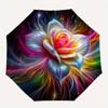 Colorful Rose Art Print: Vibrant Floral Wall DecorUmbrella, Portable 3-Fold Umbrella for Men & Women,Christmas Gift ES84