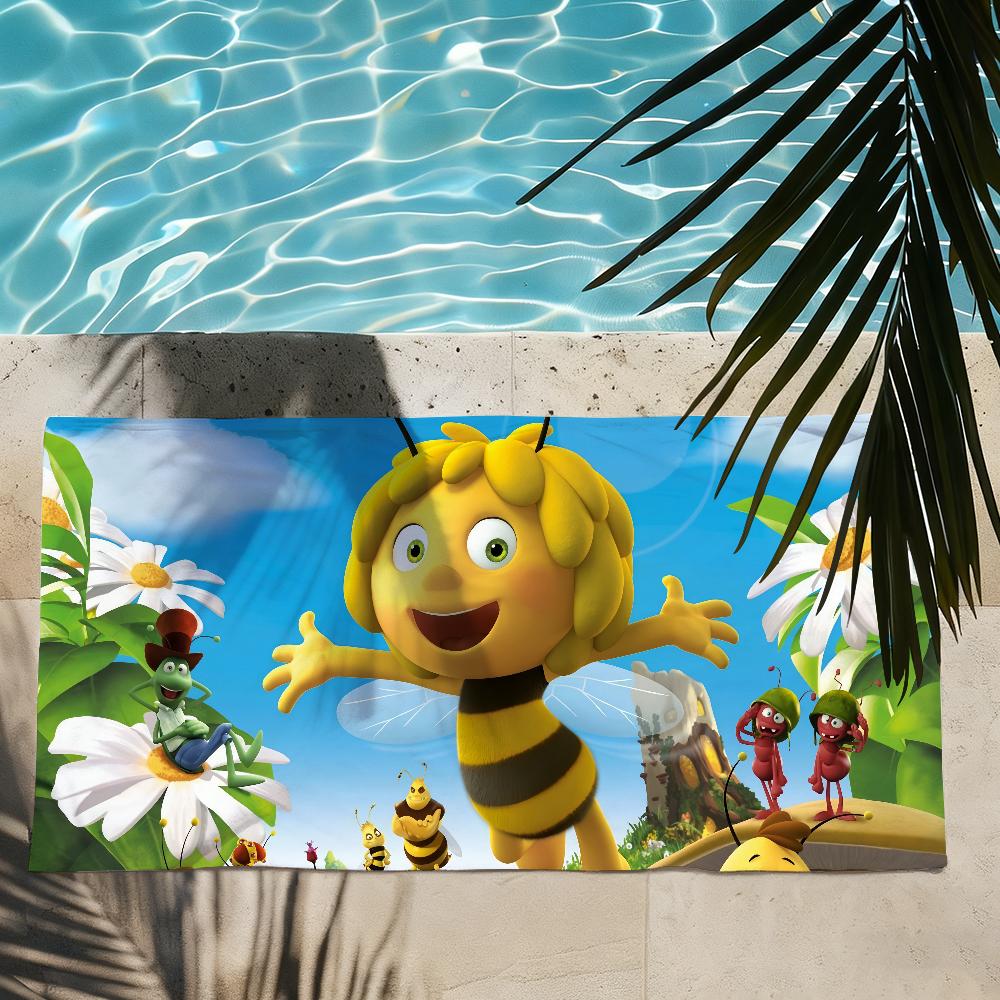 Cartoon M-Maya the Bee Cute Towel Shower Sauna Travel Spa Quick Dry Gym Accessories Soft Large Beach Towels