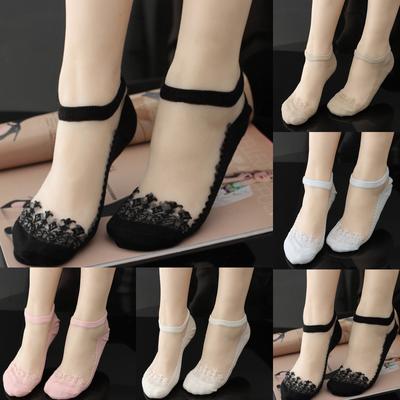 Moda feminina casual curto renda sexy respirável meias