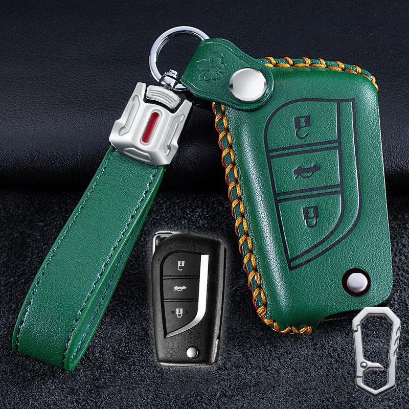 Leather Shell Key Fob Case Cover For Toyota Auris Corolla Reiz Avensis Verso Yaris Aygo Rav4 Scion TC IM 2015 2016 Keychain Bag