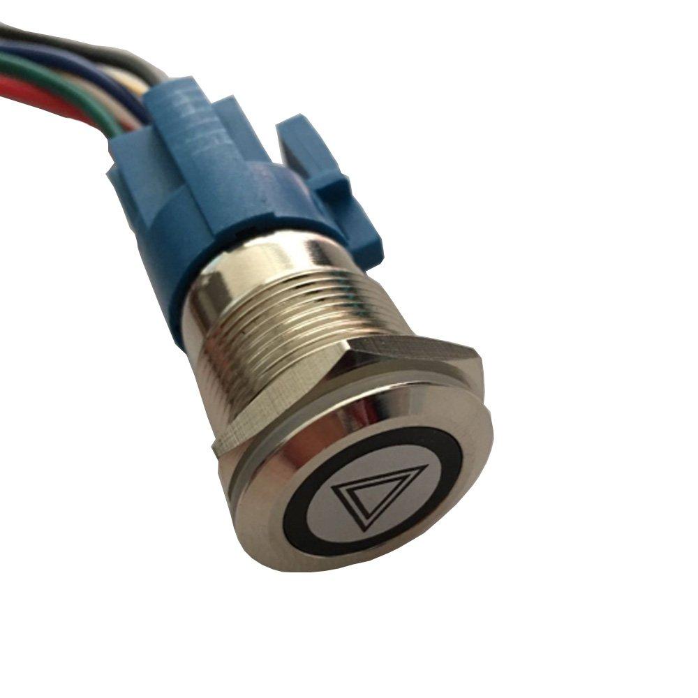 ESUPPORT 12V Automobil Rotes LED-Licht Notfall Warnblinker Druckknopf