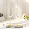 Creative Electroplated Gold Rod Crystal Red Wine Glass Champagne Whiskey Water Glasses Bright Gold Bottom Goblet Barware