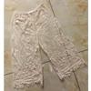 Leggings Hanfu Corti 7/10 da Donna in Pizzo e Pile - Strato Interno Caldo Stagionale Anti-esposizione
