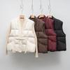 Down Vest New National Standard 90 Down Casual Autumn and Winter Light and Simple Solid Color V-neck Loose Coat