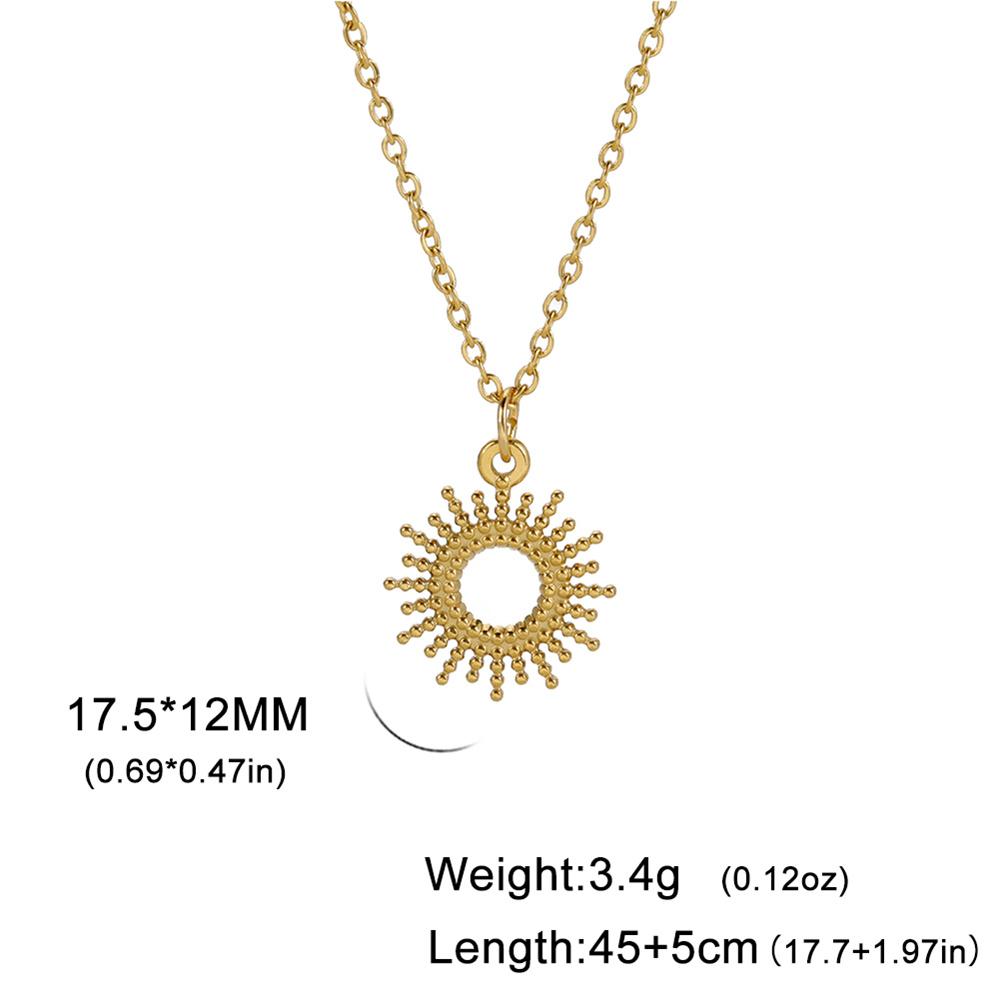 Fashion Sun Necklace Stainless Steel Pendent Choker Gold Color Necklaces for Women Girls Jewelry Wedding Party Christmas Gifts