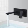 Wall Mounted Basin Faucets Black Bathroom Waterfall Sink Faucets Hot Cold In-wall Mixer Water Tap Brass