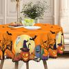 1 Piece Halloween Round Tablecloth Tablecloth, Tombstone, Black Cat, Pumpkin Bat Pattern, Halloween Gift.
