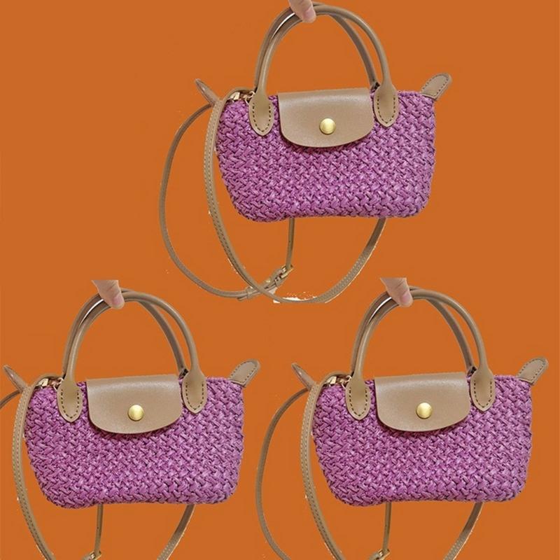 DIY PU-Leder-Taschen-Strickset Leder-Tasche Schultergurt/Taschen-Schnappverschluss/Klappenabdeckung für Häkel-Handtasche Umhängetasche