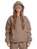 Felpa a tinta unita oversize Autunno Inverno Streetwear Uomo Donna Pullover
