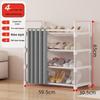 Dustproof Multi-layer Shoe Rack with Door Curtain for Entryways