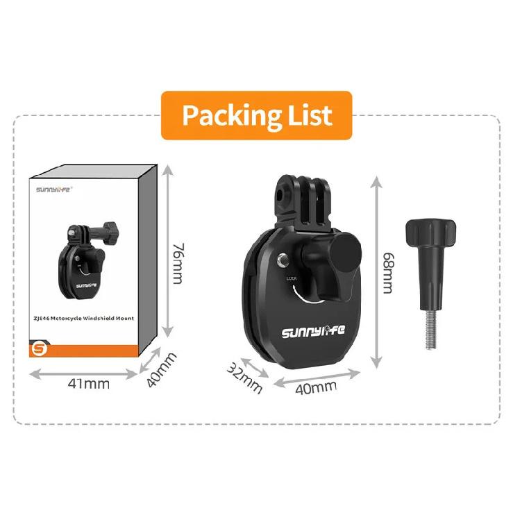 Motorcycle Windshield Clip Mount for Go Pro 13 12 11 10 9 8 7 DJI OSMO 360 Action 4 5 Pro Insta 360 X5 X4 Go 3S ACE Pro 2 Camera