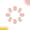 24x French Tip Full Cover False Nail Sweet Flowers Press On Nail Short Square Stick On Nail Acrylic Nail for Daily