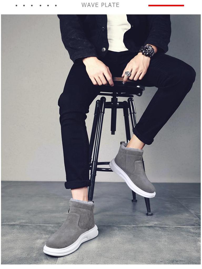 Men's Mid-Cut Winter Snow Boots: Outdoor Warm, Non-Slip, Thickened, Plus Velvet