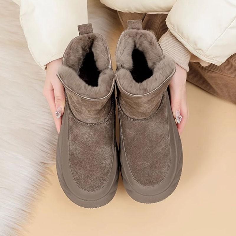 

Thick-soled fur integrated snow boots women s 2025 new winter velvet thickened non-slip Sangpo Village Northeast large cotton shoes 41 хакі