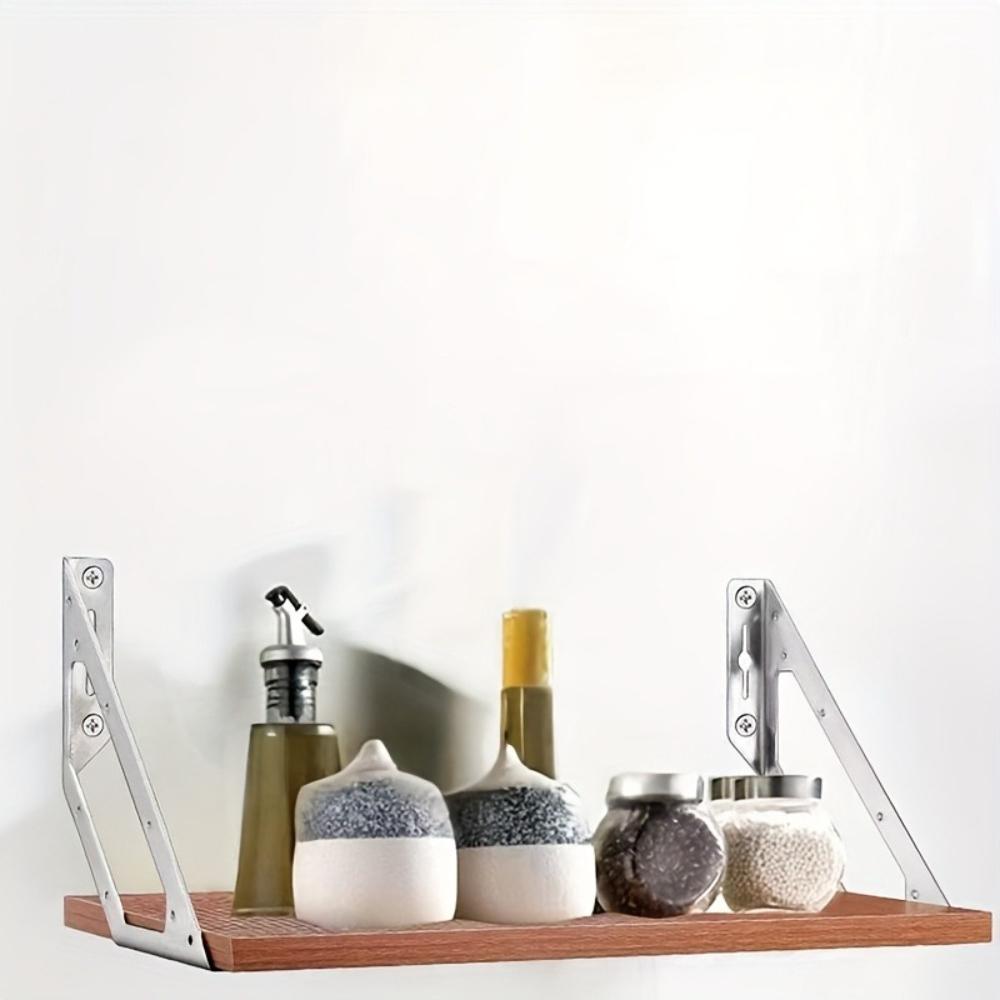 6 Stück dreieckige Edelstahlwinkel große Regalwinkel sind sehr gut geeignet für Bücherregale und Regale Regalwinkel