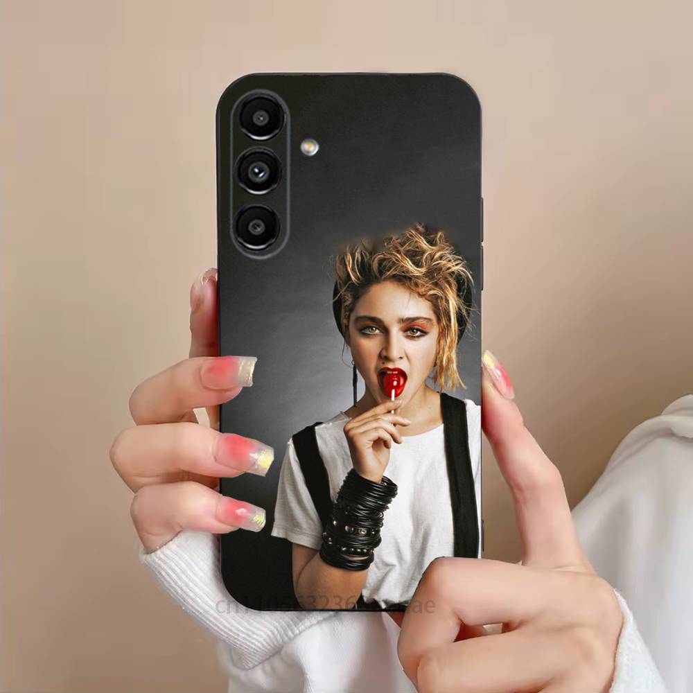 M-Madonna-S 80s Phone Case For Samsung S25,24,23,22,21,S20,Ultra,Plus,FE Black Soft Cover