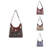 Embroidery Style Tassel Large Capacity Shoulder Bag With Zipper Closure For Daily Use