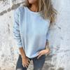 Women's Fashion Solid Color Long Sleeved Round Neck Pullover Casual Adult Sweatshirt Top