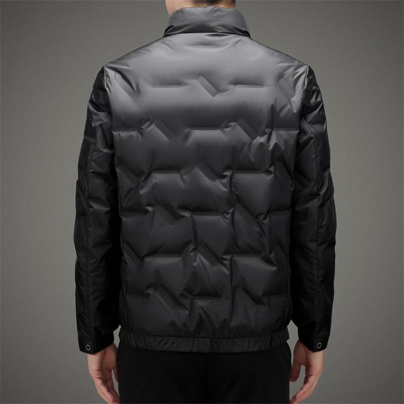 Light and Thin Down Jacket for Middle-aged Men, Casual Short Duck Down Winter New Style Men's Warm Stand-up Collar Fashionable Down Jacket